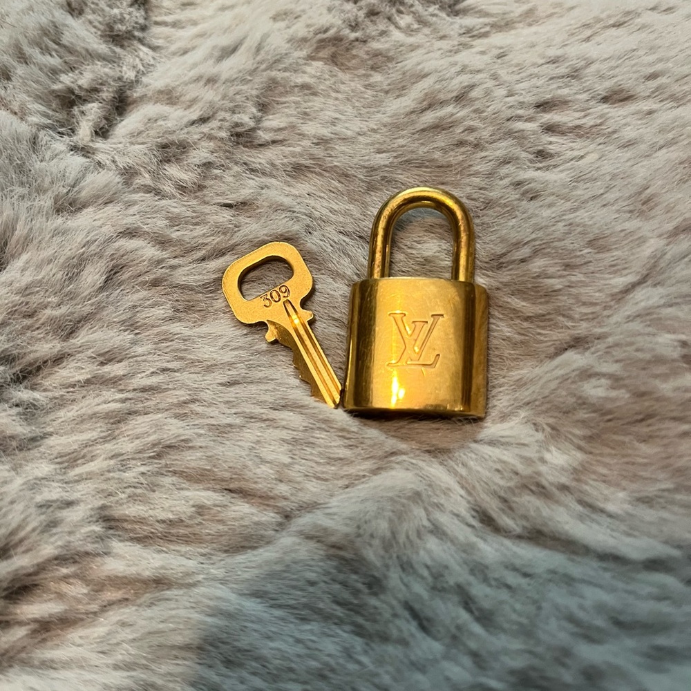 Louis Vuitton Gold Padlock and Key